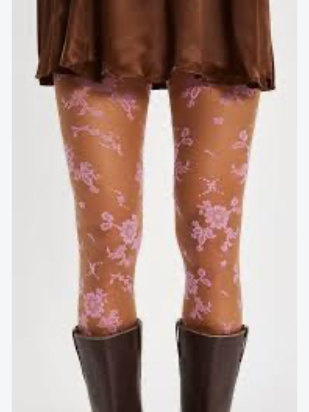 Free People Flocked Floral Tights NWT